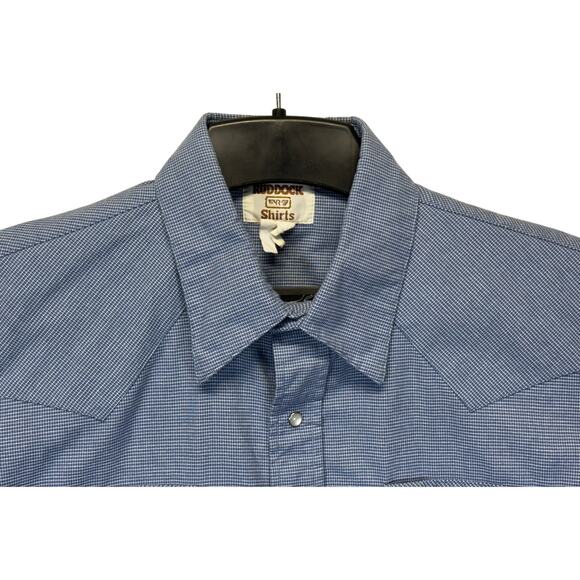 Ruddock Women's Western Pearl Snap Shirt Blue Short Sleeve Size M Preowned - Picture 6 of 11